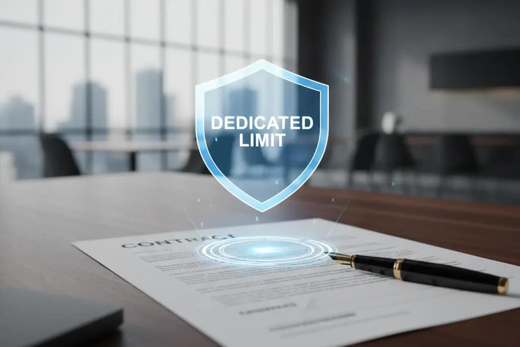 limite dedicato con scudo su foglio contratto