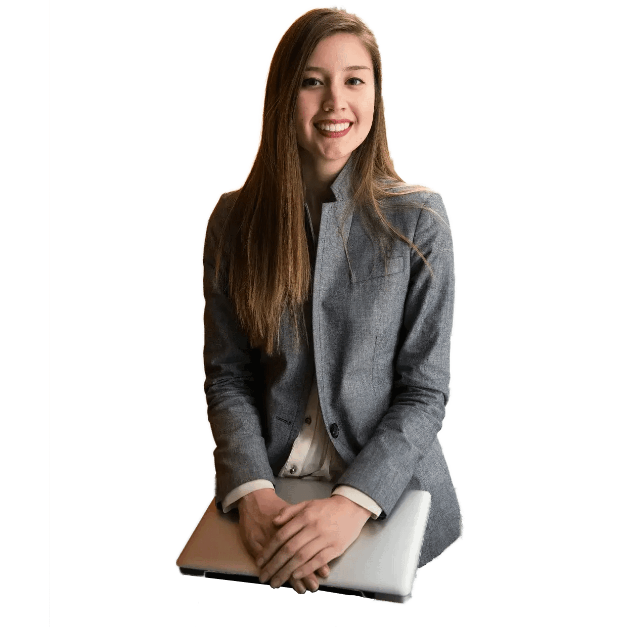 ragazza in giacca e notebook