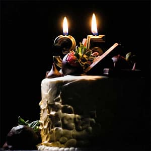 torta con candeline 35