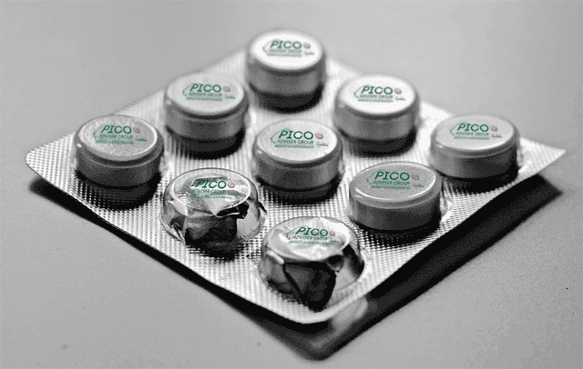 Assicurazione Credito - pillole in blister con logo Pico